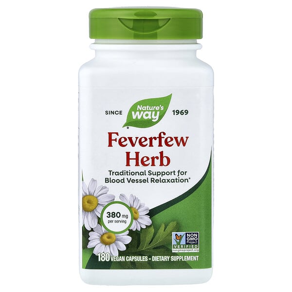 Feverfew Herb, 380 mg, 180 Vegan Capsules