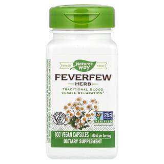 Nature's Way, Feverfew Herb, 380 mg, 100 Cápsulas Veganas