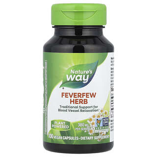 Nature's Way, Feverfew Herb, 380 mg, 100 Cápsulas Veganas