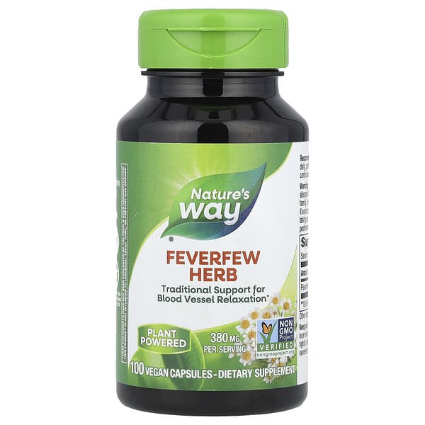 Nature's Way, 小白菊，380 毫克，100 粒素膠囊