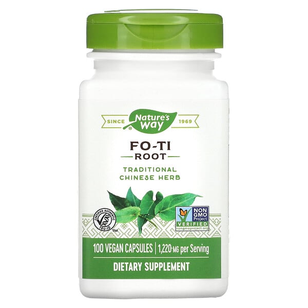 Nature's Way, Fo-Ti Root, Vielblütiger-Knöterich-Wurzel, 610 mg, 100 vegane Kapseln
