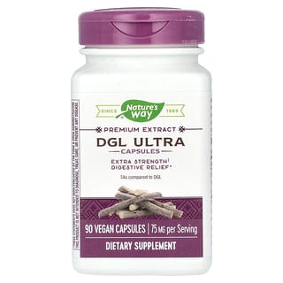 Nature's Way, Premium Extract, DGL Ultra, 75 mg, 90 Vegan Capsules