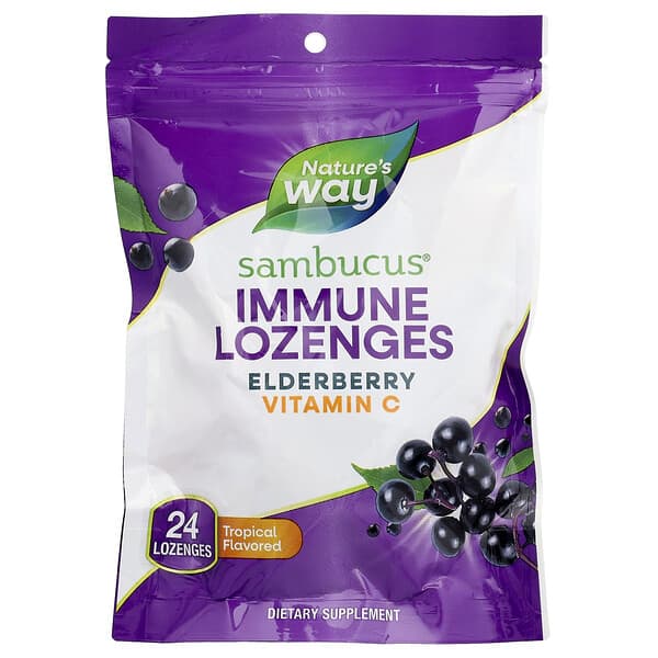 Nature's Way Sambucus® Immune Lozenges, Tropical, 24 Lozenges