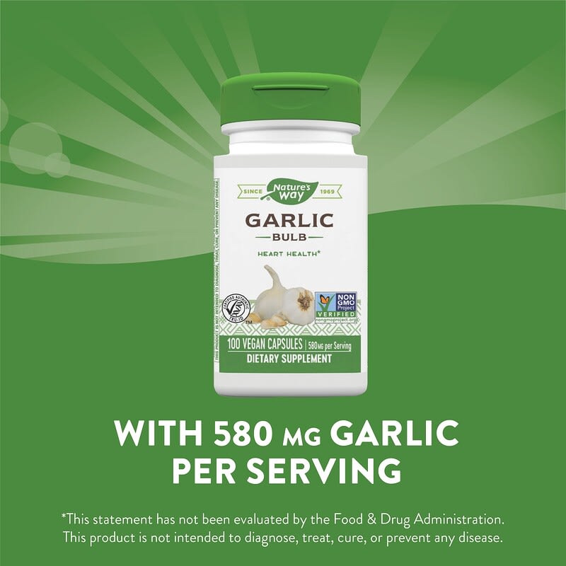 Nature's Way, Garlic Bulb, 580 mg, 100 Vegan Capsules