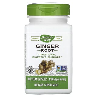 Nature's Way, Ginger Root, 1,100 mg, 100 Vegan Capsules (550 mg per Serving)