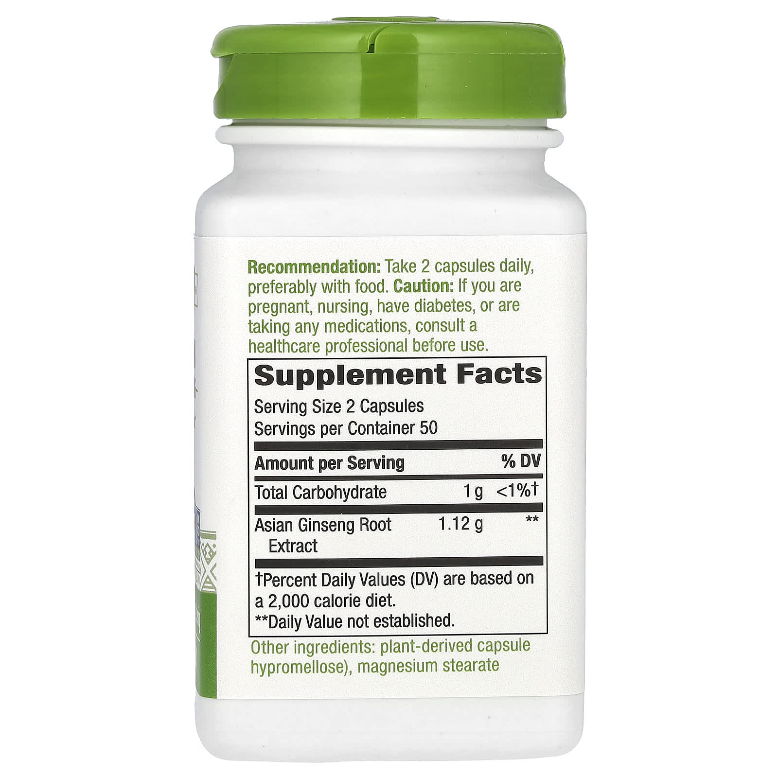 Nature's Way, Asian Ginseng, 1,120 mg, 100 Vegan Capsules (560 mg per