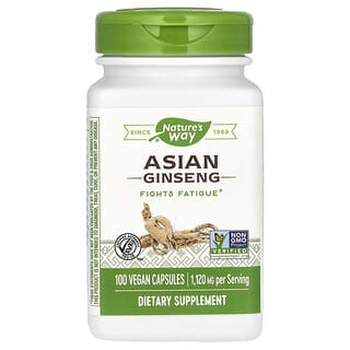 Nature's Way, Ginseng asiático, 1120 mg, 100 cápsulas veganas (560 mg por cápsula)