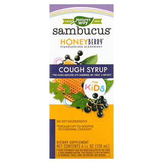 Nature's Way, Sambucus for Kids, HoneyBerry Cough Syrup, 4 fl oz (120 ml)
