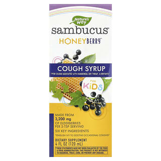 Nature's Way, Sambucus para niños, Jarabe para la tos HoneyBerry, 120 ml (4 oz. Líq.)
