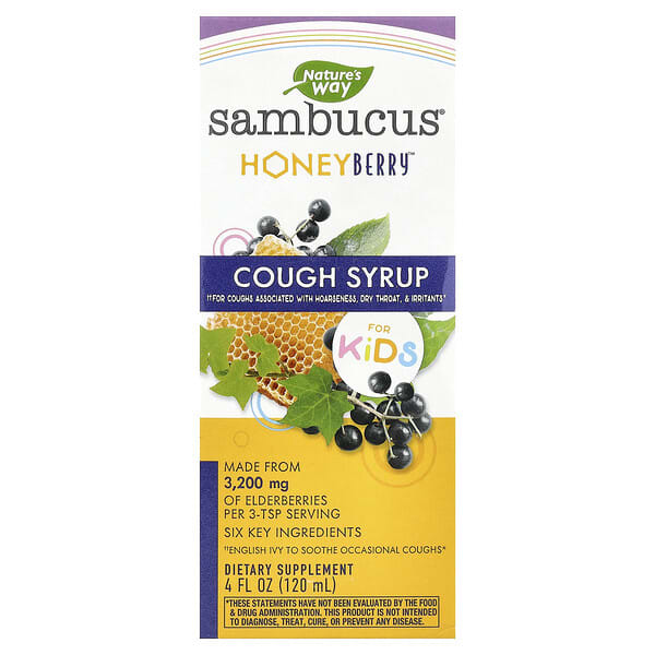 Sambucus® for Kids, HoneyBerry™ Cough Syrup, 4 fl oz (120 ml)