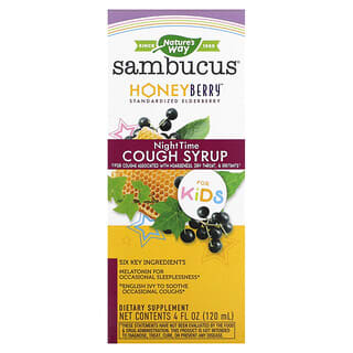 Nature's Way, Sambucus Kids HoneyBerry NightTime Cough Syrup, 4 fl oz