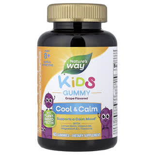 Nature's Way, Kids, Cool, Calm & Collected, Ages 8 +, Grape , 40 Gummies