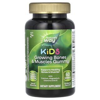 Nature's Way, Kids, Growing Bones & Muscles Gummy, Ages 2 +, Wildberry, 60 Gummies