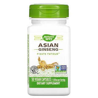 Nature's Way, Ginseng asiático, 560 mg, 50 cápsulas veganas