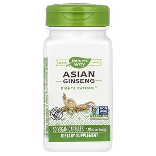 Nature's Way, Ginseng asiático, 1120 mg, 50 cápsulas veganas (560 mg por cápsula)