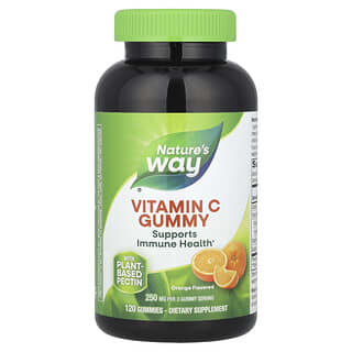 Nature's Way, Vitamin C Gummies, Fruchtgummis mit Vitamin C, Orange, 250 mg, 120 Fruchtgummis (125 mg pro Fruchtgummi)