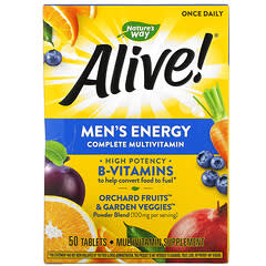 ناتشرز واي‏, Alive!، فيتامينات متعددة كاملة للرجال لمنح الطاقة، 50 قرصًا