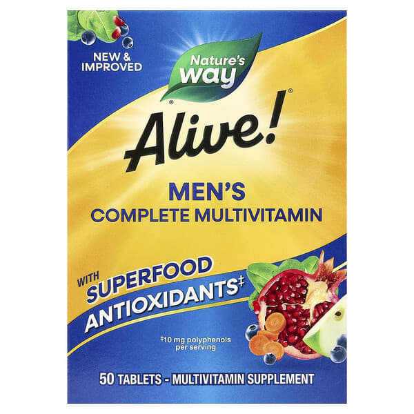 Nature's Way, Alive!，男性能量完整多維生素，50 片
