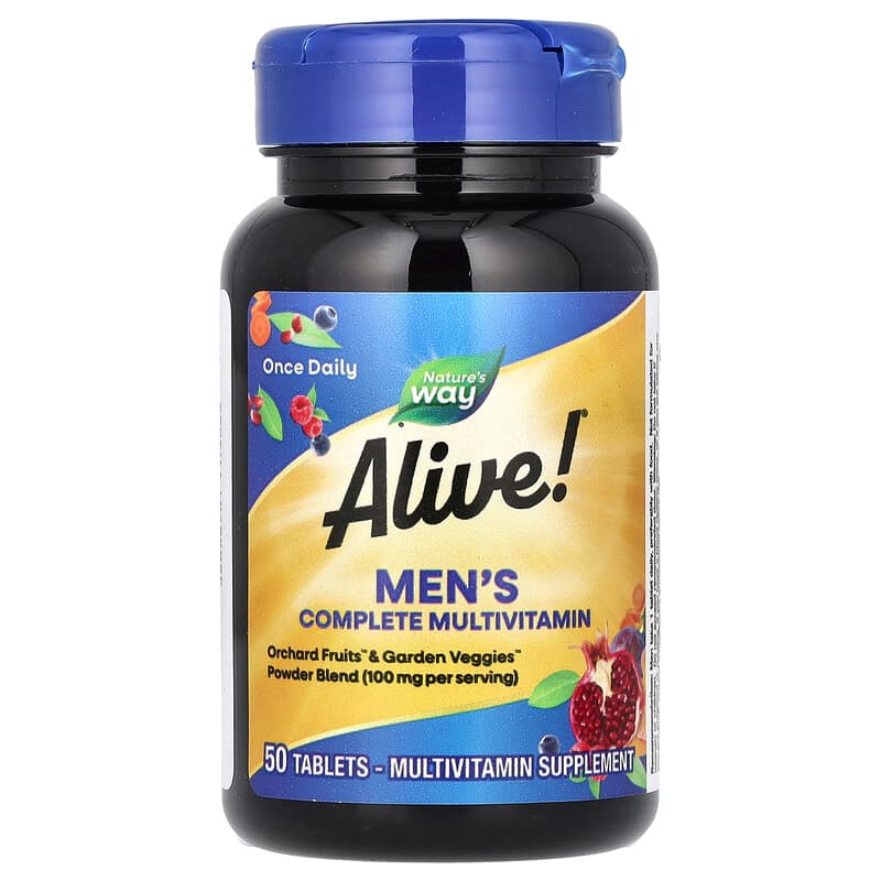 Купить Natures Way, Alive!, мультивитаминный комплекс для мужчин, 50 таблеток