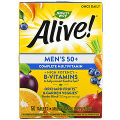 Nature's Way, Alive!, Suplemento multivitamínico completo para hombres mayores de 50 años, 50 comprimidos