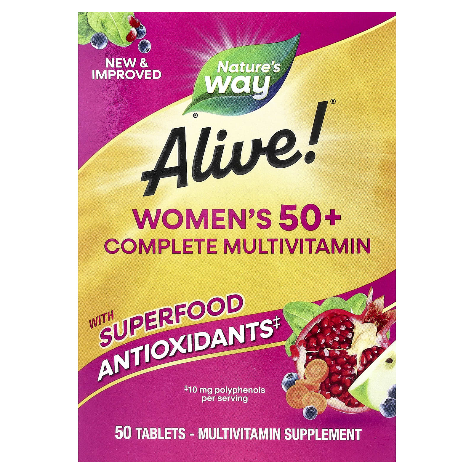 Nature's Way Alive! Women's 50+ Complete Multivitamin – 50 comprimés de Nature's Way