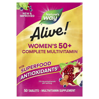 Nature's Way, Alive!Әйелдерге арналған 50+ Толыққанды мультивитаминдер,50 таблетка