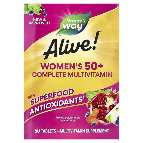 Nature's Way, วิตามินรวมสูตรครบถ้วนสำหรับผู้หญิงวัย 50+ บรรจุ 50 เม็ดจาก Alive!®
