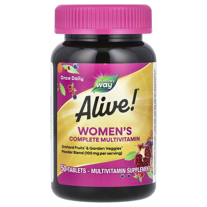 Купить Natures Way, Alive! полноценный мультивитаминный энергетический комплекс для женщин, 50 таблеток