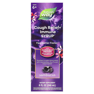 Nature's Way, Cough Relief+ Immune Syrup, Hustenlinderung und Immunsirup, ab 6 Jahren, Holunder, 240 ml (8 fl. oz.)