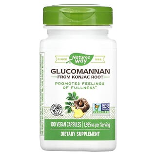 Nature's Way, Glucomanano de raíz de konjac, 665 mg, 100 cápsulas veganas