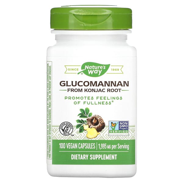 Nature's Way, Glucomannan aus Konjakwurzel, 665 mg, 100 vegane Kapseln