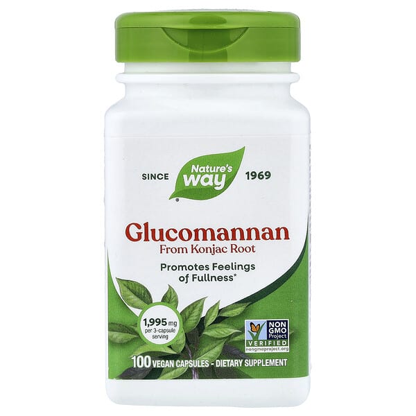 Glucomannan from Konjac Root, 100 Vegan Capsules (665 mg per Capsule)