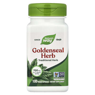 Nature's Way, Goldenseal Herbal, 100 Vegan Capsules (350 mg per capsule)