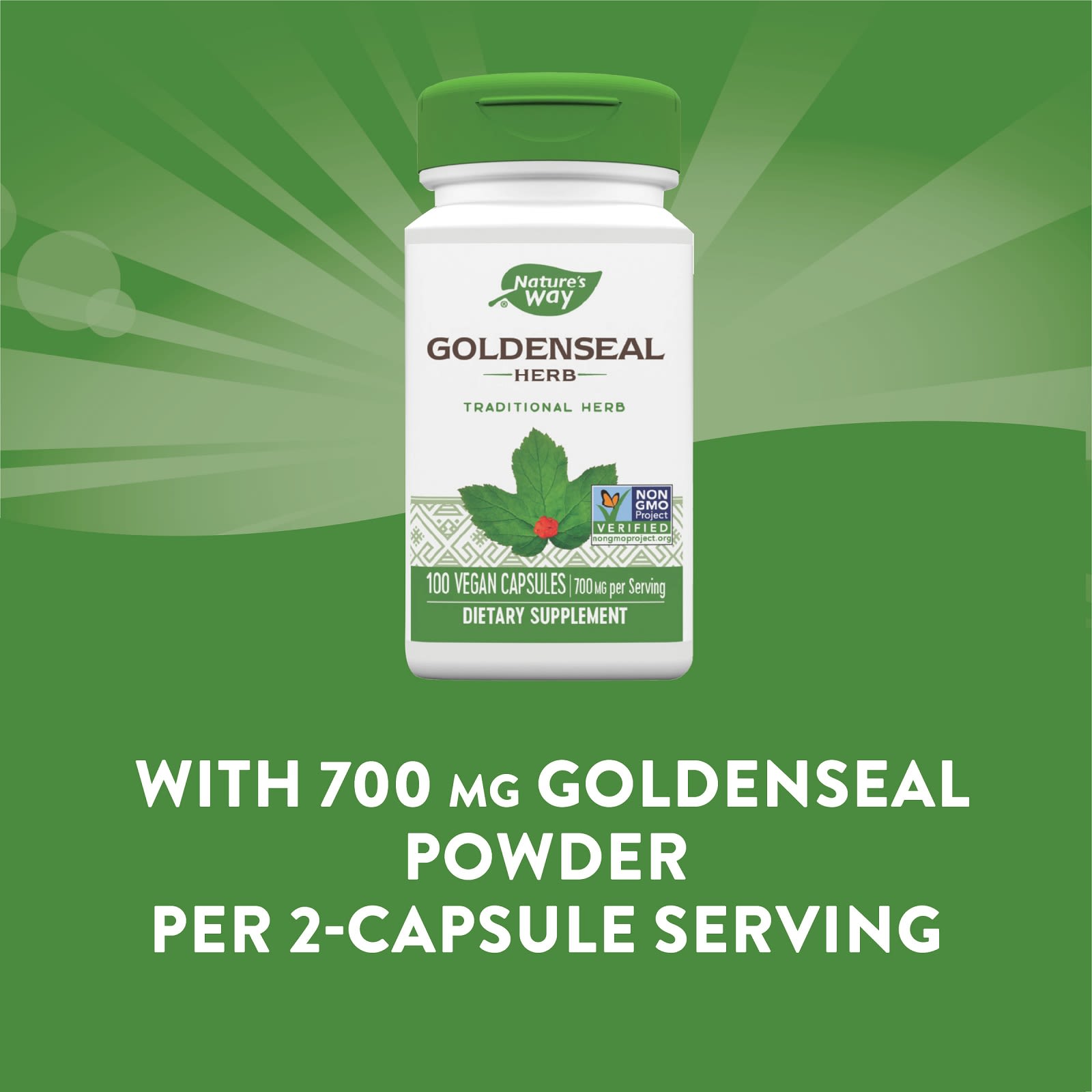 Nature's Way, Goldenseal Herb, 400 mg, 100 Vegan Capsules