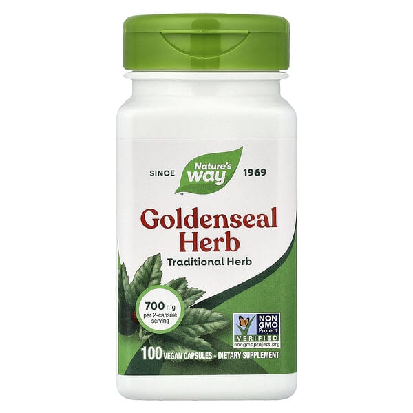 Goldenseal Herb, 100 Vegan Capsules (350 mg per Capsule)