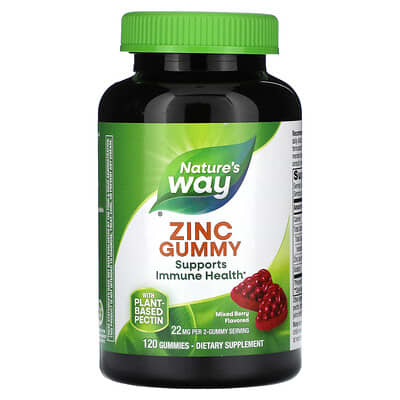 Nature's Way, Zinc Gummies, Mixed Berry Flavor, 120 Gummies (11 mg per gummy)