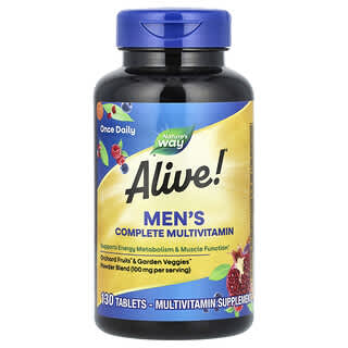 Nature's Way, Multivitamines complètes pour hommes Alive!®, 130 comprimés