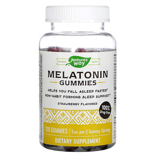 Nature's Way, Жевательные мармеладки с мелатонином, клубника, 2,5 мг, 120 жевательных таблеток