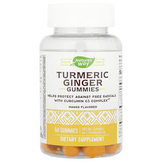 Nature's Way, Turmeric Ginger Gummies, Mango, 60 Gummies