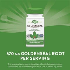 Nature's Way, Raiz Goldenseal, 570 mg, 100 Cápsulas Veganas