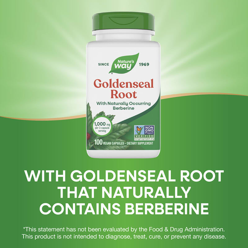 Goldenseal Root, 100 Vegan Capsules (333 mg per Capsule)