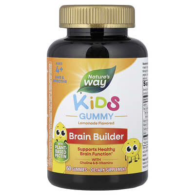 Nature's Way, Kids' Brain Development Gummies, Ages 4+, Lemonade Flavor, 60 Gummies