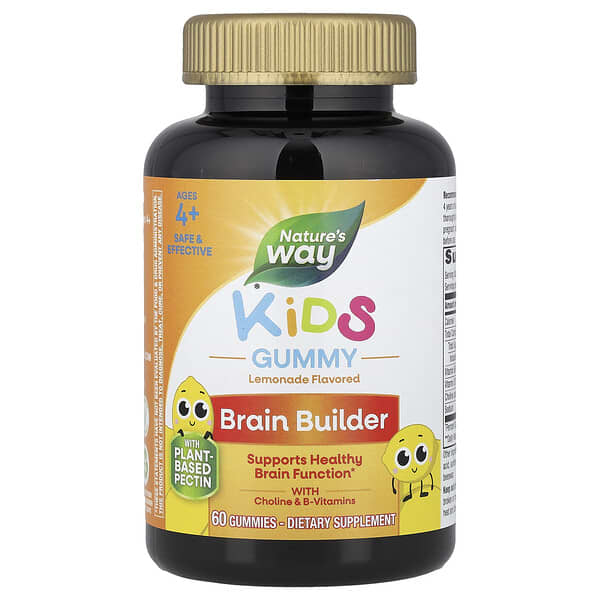Nature's Way, Kids, Brain Builder Gummy, Ages 4+, Lemonade, 60 Gummies — product photo 1
