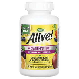 ناتشرز واي‏, Alive!‎ أقراص فيتامينات متعددة كاملة للنساء فوق سن 50 عامًا ، 110 قرصًا