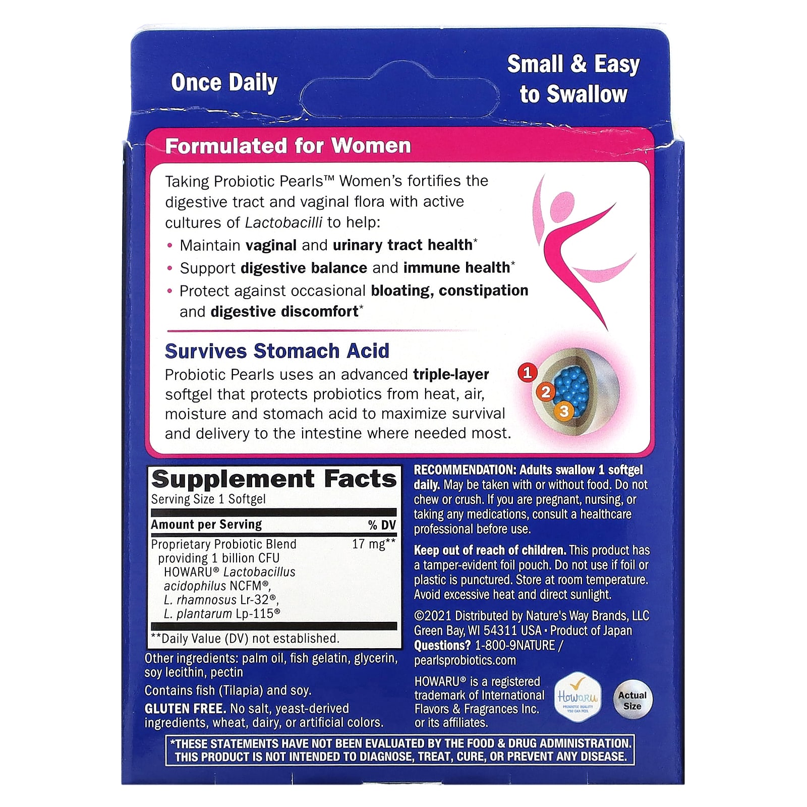 Nature's Way, Probiotic Pearls Women's, Vaginal & Digestive Health , 90