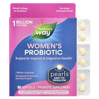Nature's Way, Пробиотик для женщин, 1 млрд культур, 90 мягких таблеток
