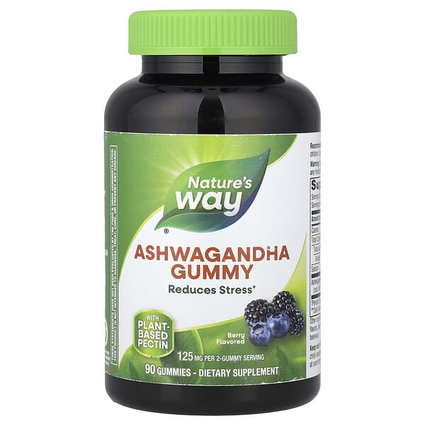 Nature's Way, 아슈와간다 구미젤리, 베리, 구미젤리 90개(구미젤리 1개당 62.5mg)