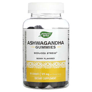 Nature's Way, Gommes à l'ashwagandha, baies, 125 mg, 90 gommes'
