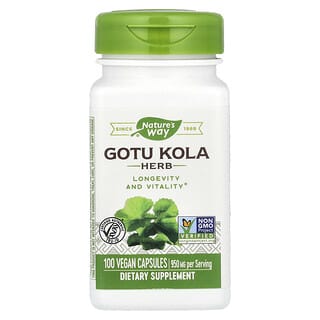 Nature's Way, Gotu Kola Herb, Indischer Wassernabel, 950 mg, 100 vegane Kapseln (475 mg pro Kapsel)