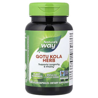Nature's Way, Hierba gotu kola, 100 cápsulas veganas (475 mg por cápsula)
